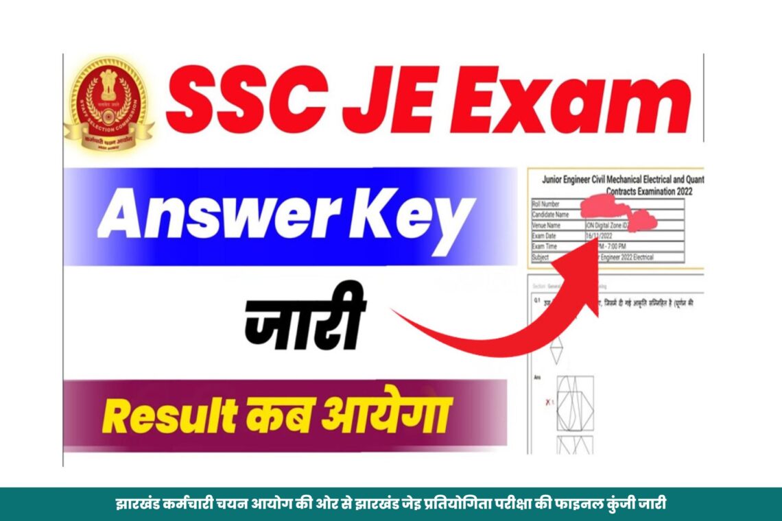 झारखंड कर्मचारी चयन आयोग की ओर से झारखंड जेइ प्रतियोगिता परीक्षा की फाइनल कुंजी जारी